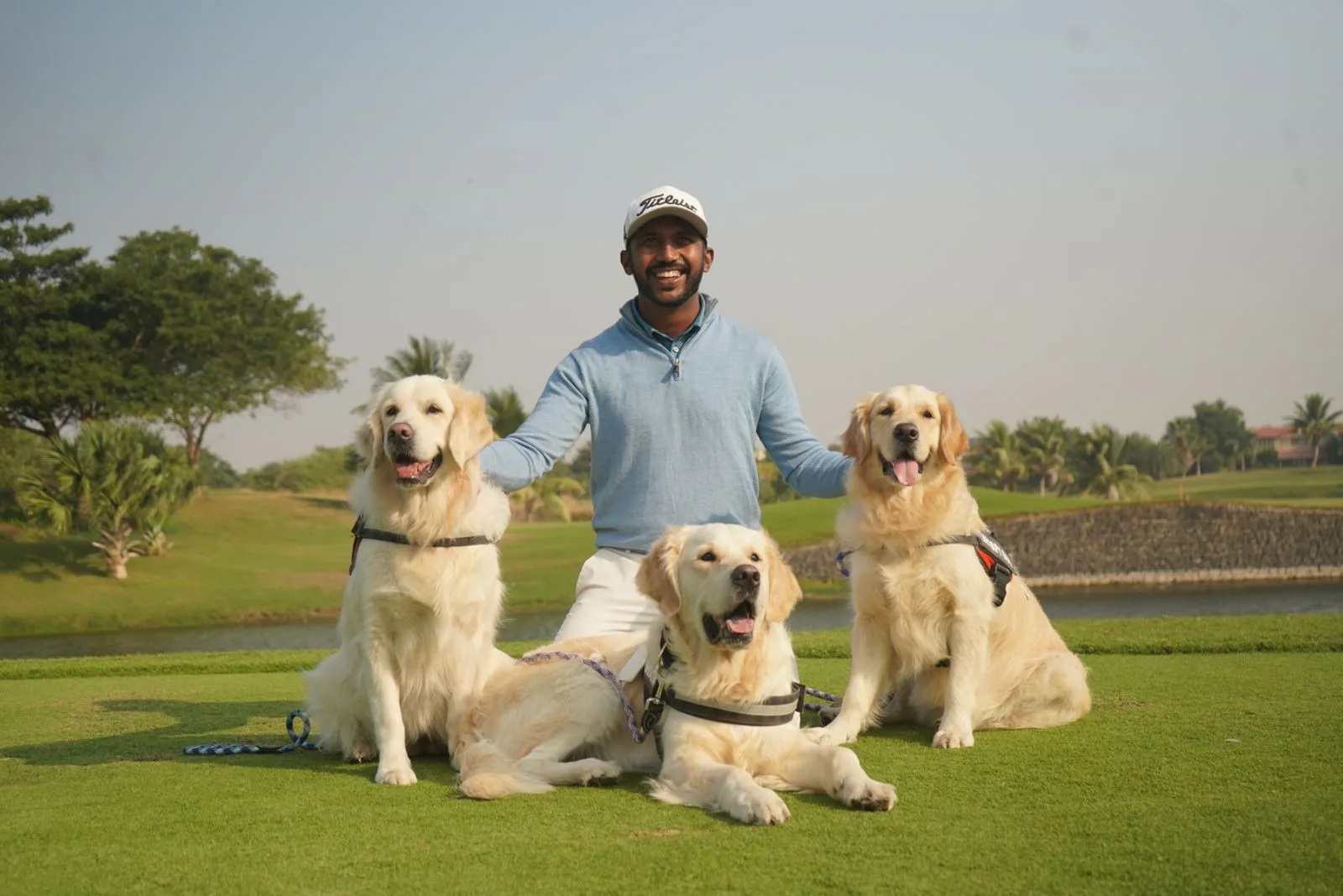 Chikkarangappa S. playing fetch with Maska
