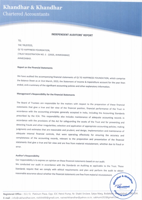 First page of Audit Report 2022–23