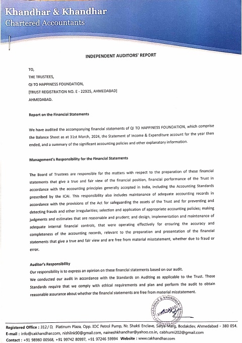 First page of Audit Report 2023–24