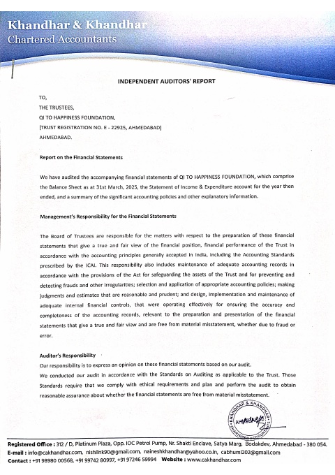 First page of Audit Report 2024–25
